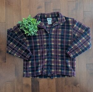 NAVY PLAID VINTAGE FLEECE SWEATSHIRT